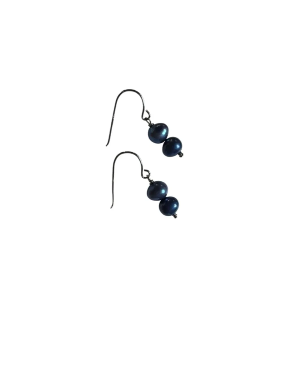 Women's dark blue Pearl Drop Earrings One Size